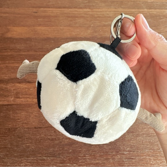 Soccer Ball Plush Keychain Clip Cute Sports Bag Charm Backpack Accessory Gift - Picture 4 of 7